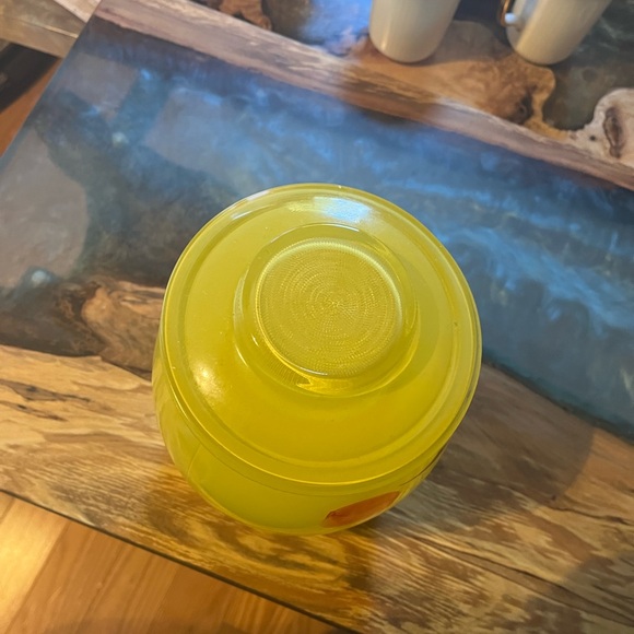 Mid Century “Bartlett Collin’s” yellow glass hand painted  cookie jar - Picture 5 of 7